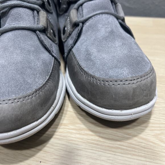 Sorel Explorer Joan Waterproof Gray Suede Lace Up Mid Bootie Womens Size 7 - Picture 7 of 12